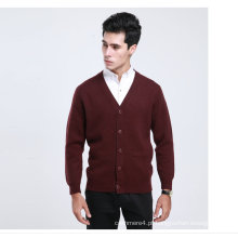 Iaque De Lã / Caxemira V Pescoço Cardigan Camisola De Manga Longa / Roupas / Vestuário / Malhas